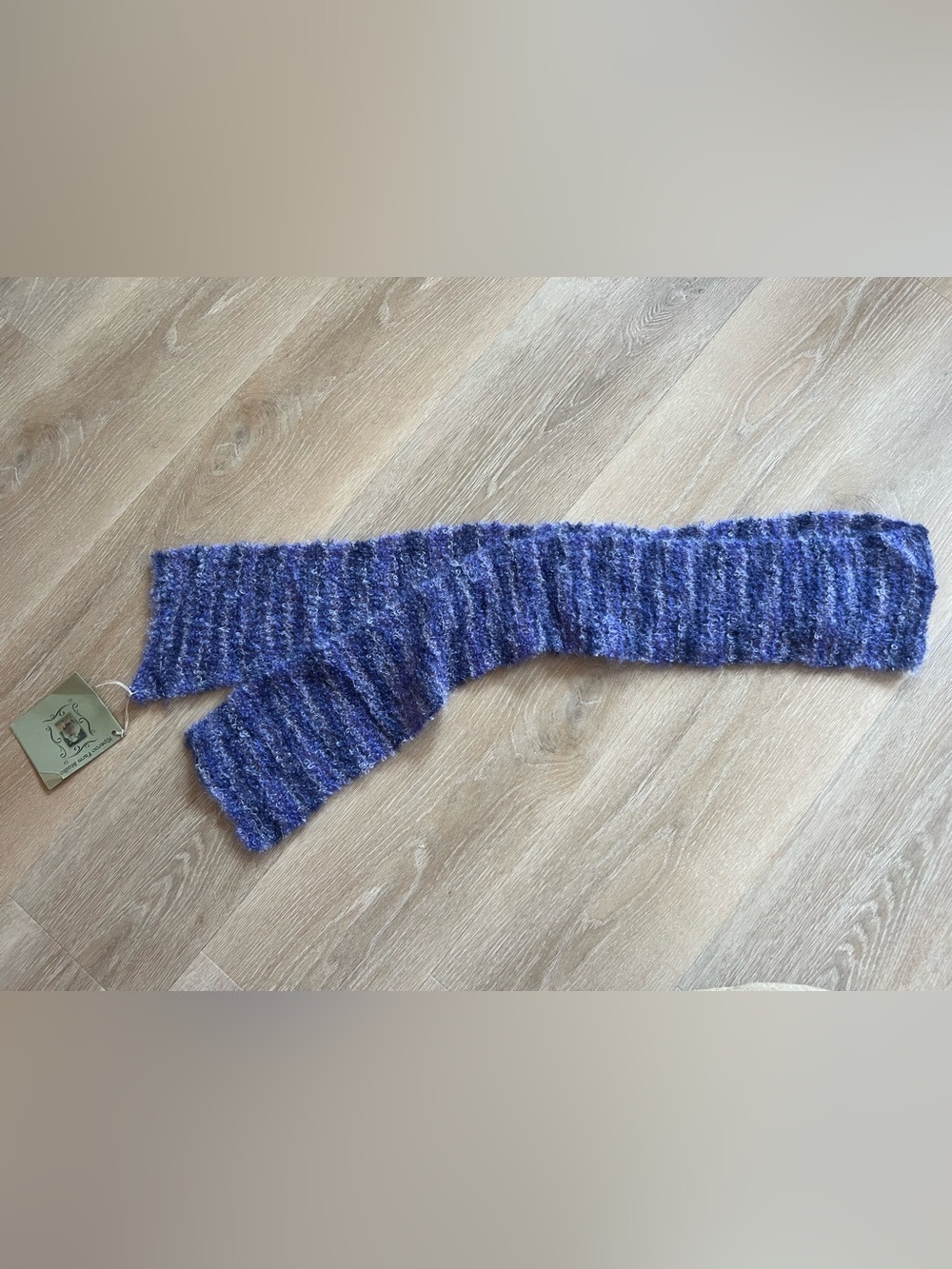 Annie Purple Ribbed Knit Scarf